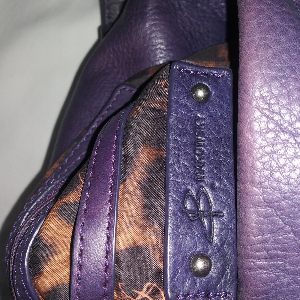 B Markowsky purple leather studded shoulder bag - Picture 2 of 7